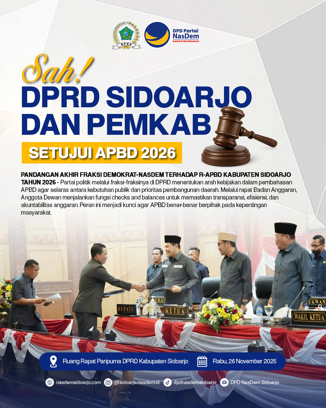 PANDANGAN FRAKSI DEMOKRAT-NASDEM ATAS APBD TA.2026